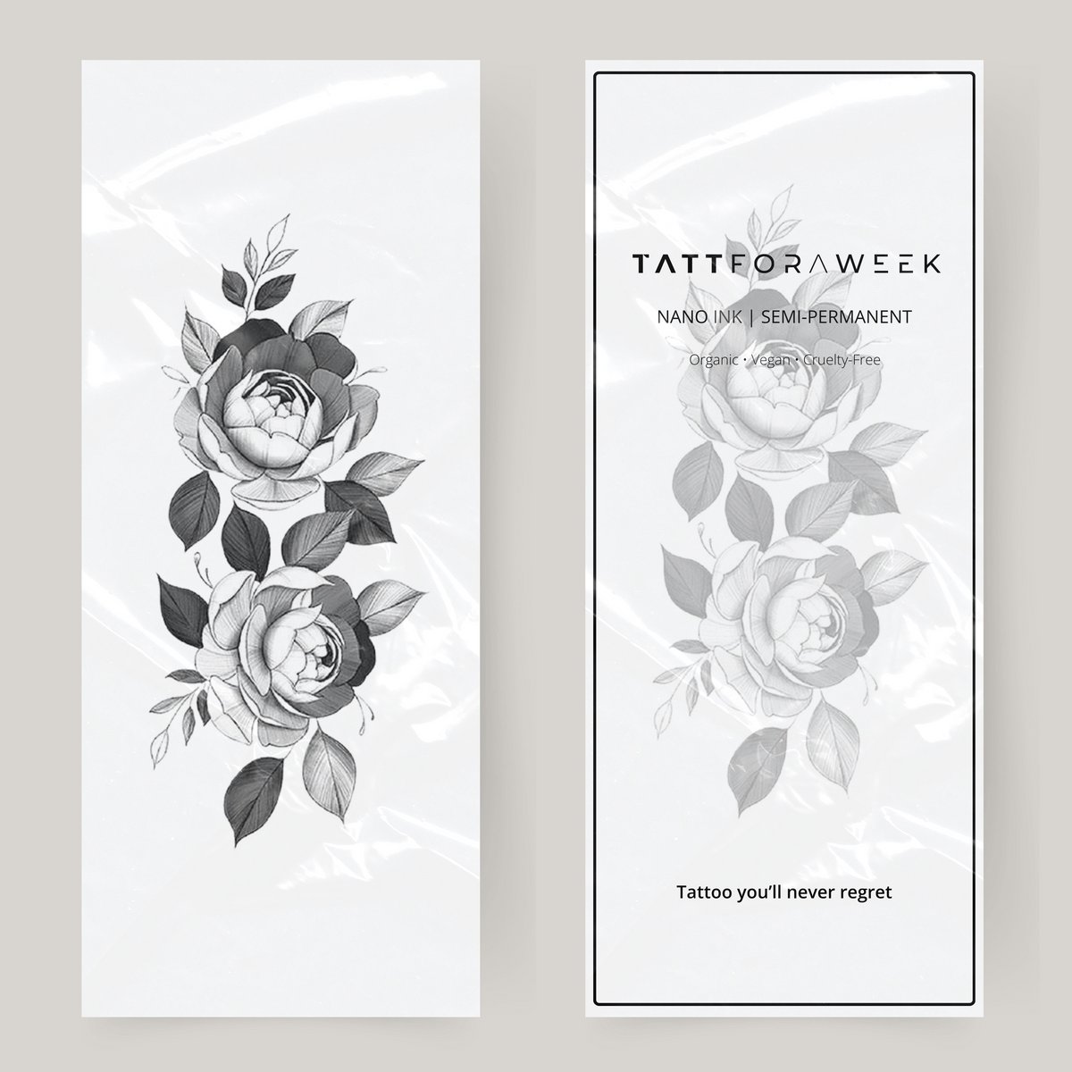 Grote nep tattoo bloeiende rozen | Neptattoo volwassenen | Tijdelijke tattoo voor volwassenen | Temporary tattoo | Plaktattoos voor volwassenen | Neptattoos | Probeer zorgeloos een tattoo | tattforaweek